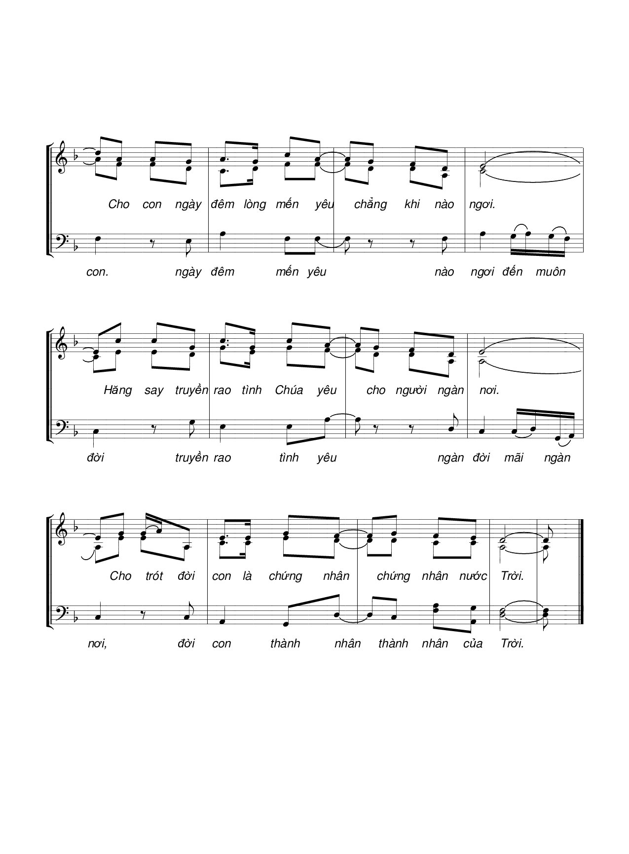 Page 3 of Sheet music PDF Ân tình thánh (3 bè) - Hương Đan