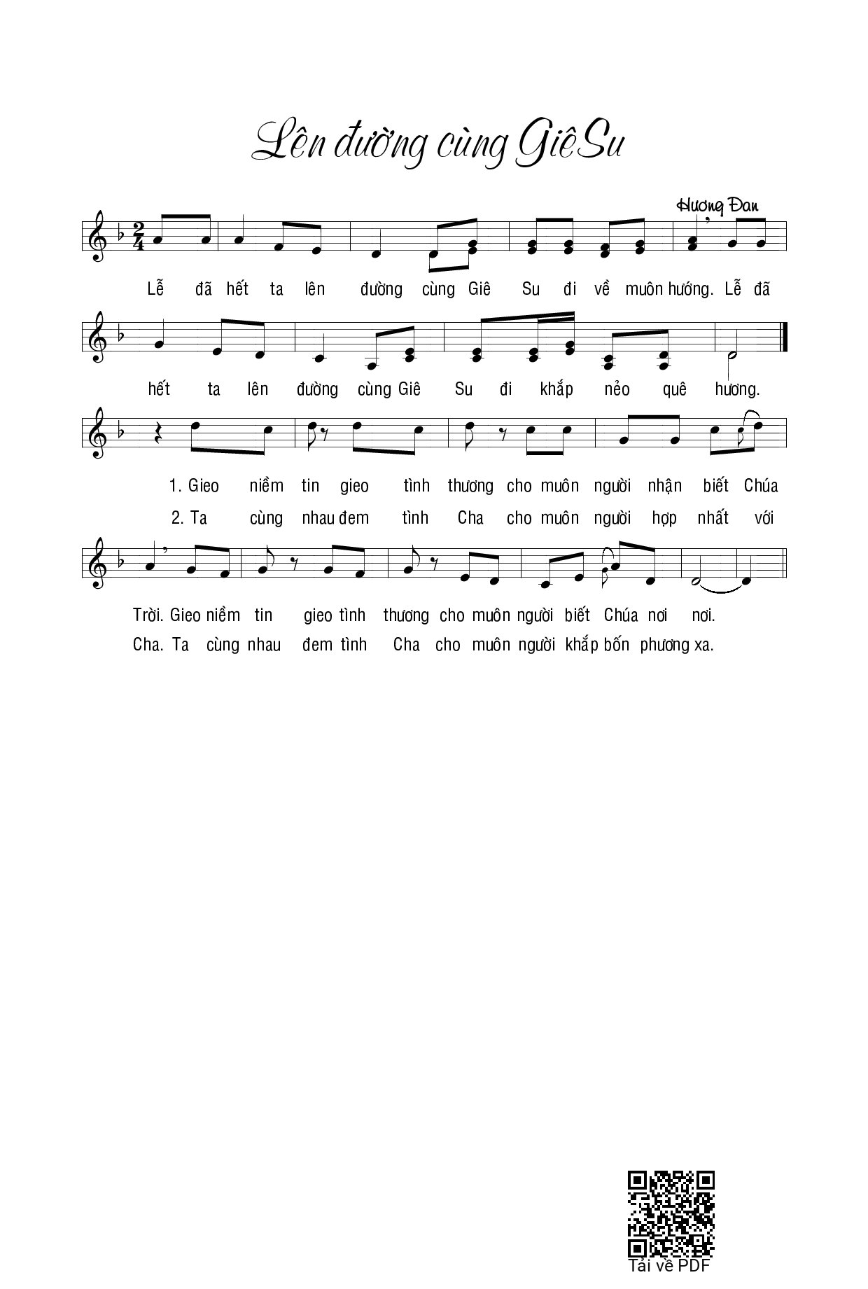 Sheet PDF of Lên Đường Cùng Giêsu