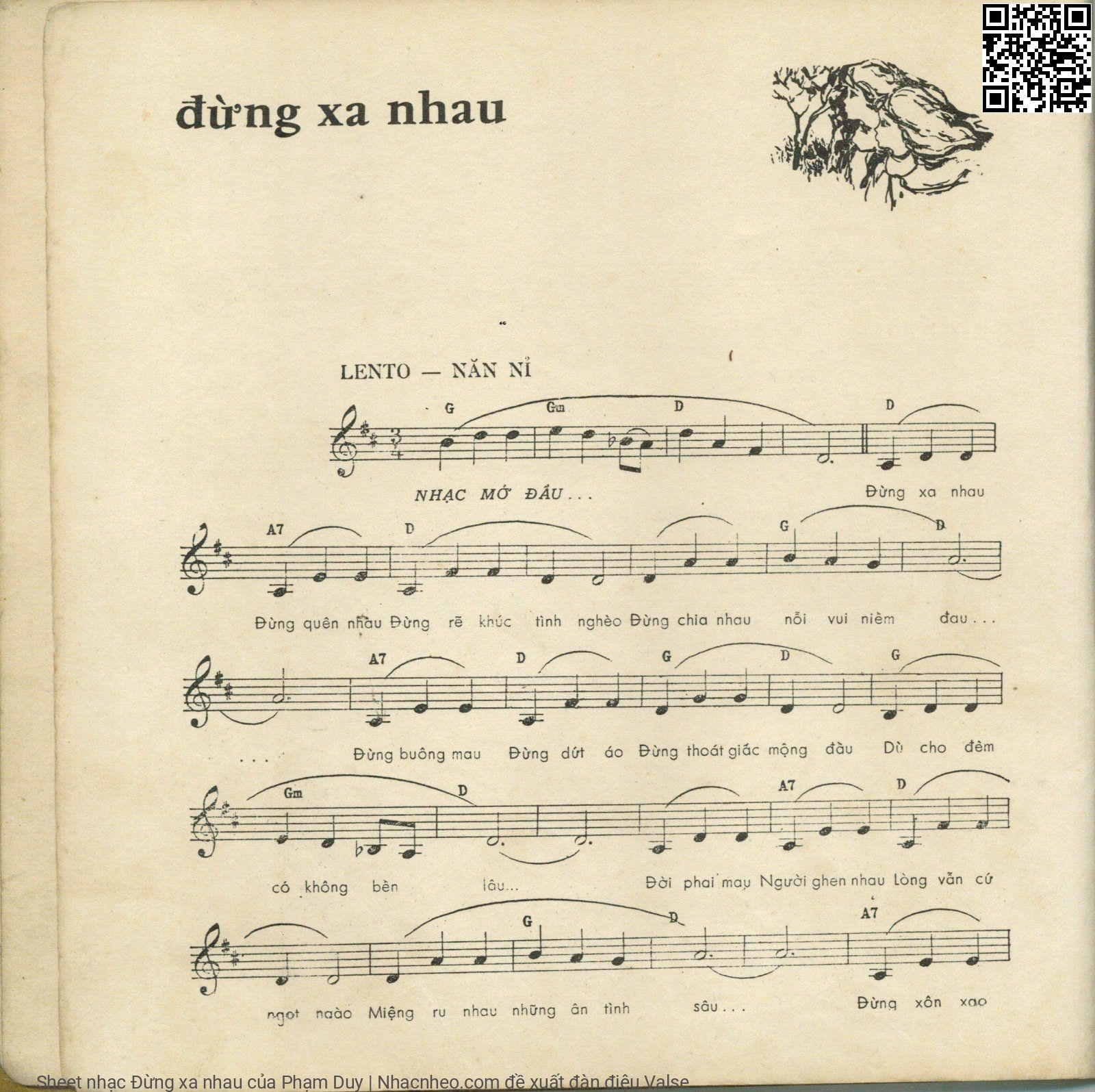 Page 1 of Sheet music PDF Đừng xa nhau - Phạm Duy