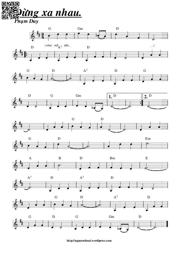 Page 3 of Sheet music PDF Đừng xa nhau - Phạm Duy