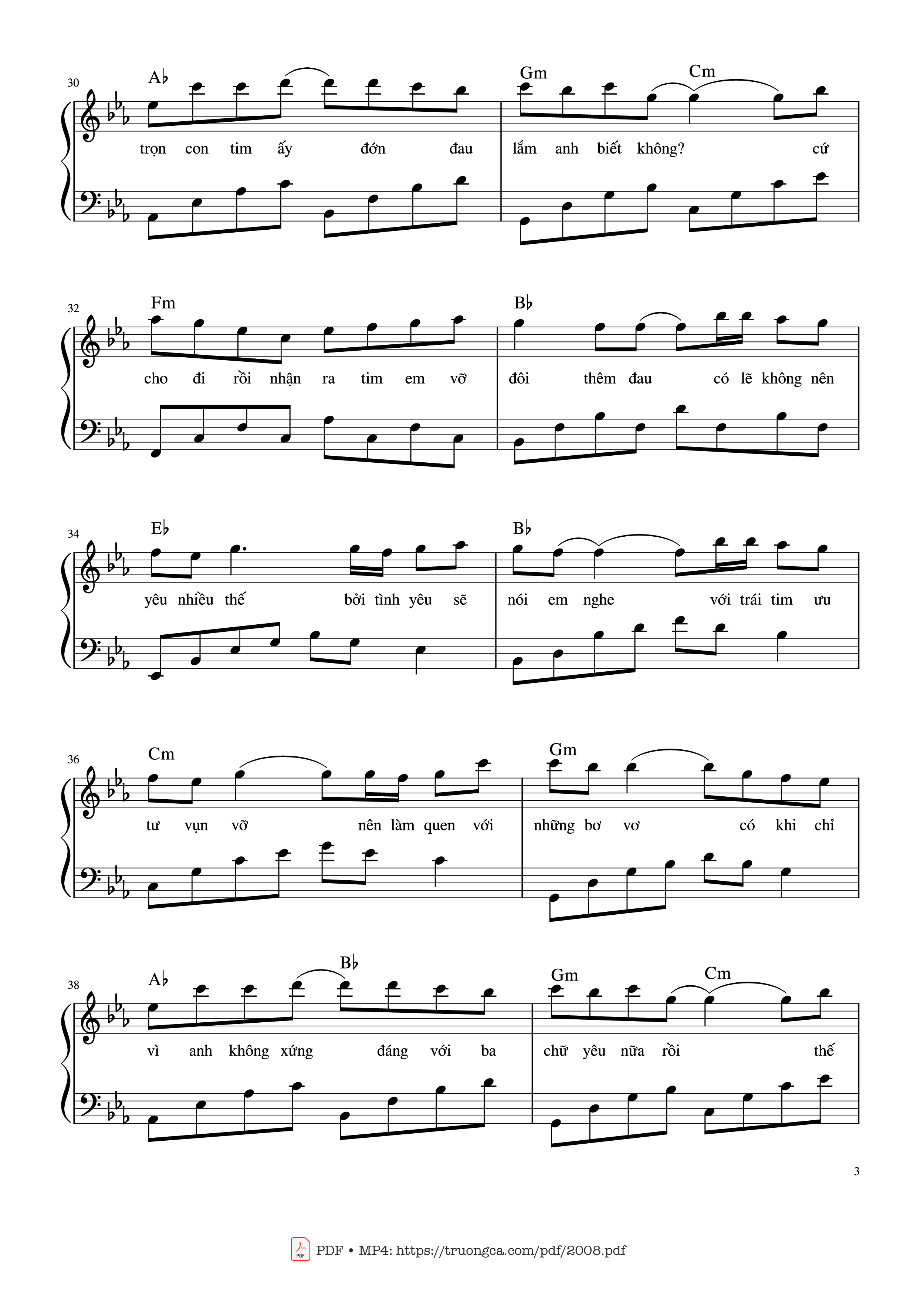Page 3 of Sheet music PDF Đừng yêu nữa, em mệt rồi Piano - Nguyễn Phúc Thiện