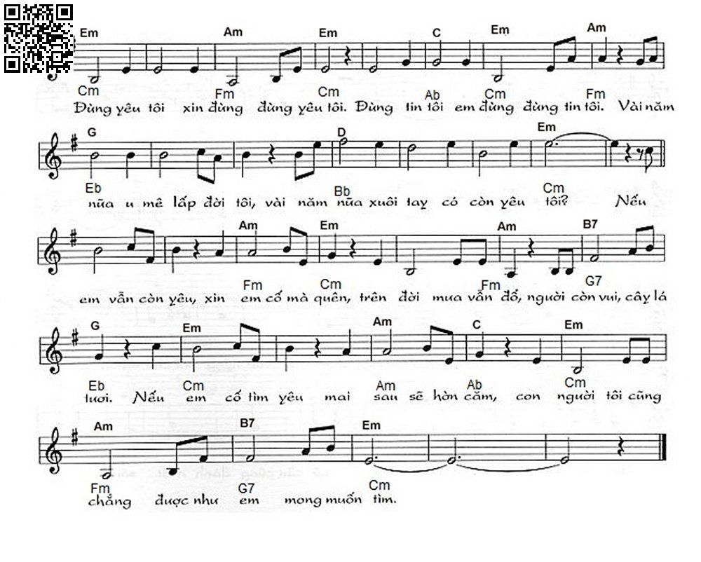 Page 2 of Sheet music PDF Đừng yêu tôi - Vũ Thành An