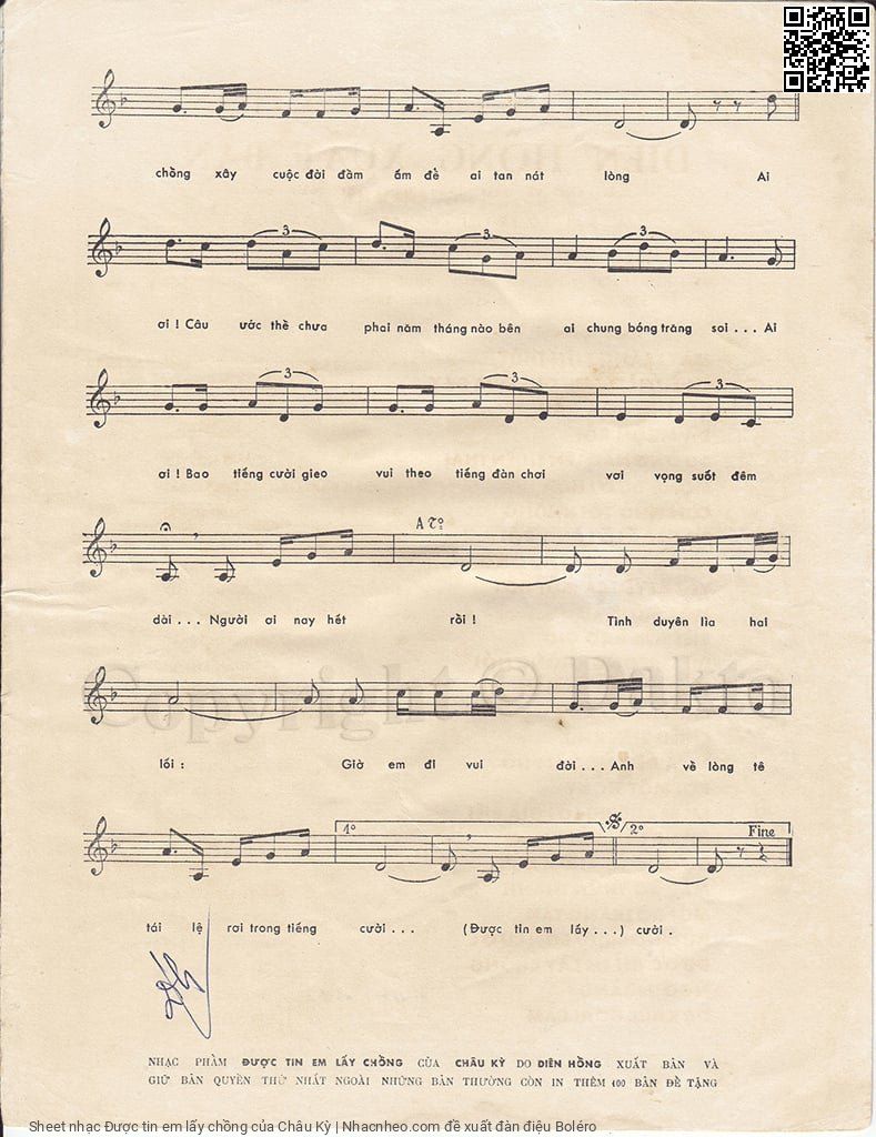 Page 3 of Sheet music PDF Được tin em lấy chồng - Châu Kỳ
