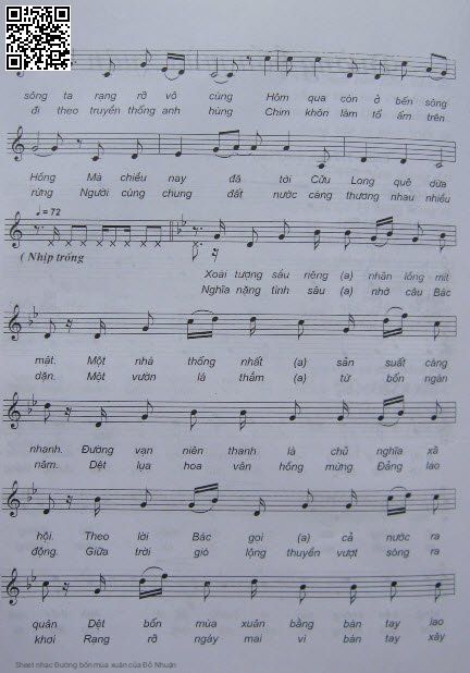 Page 2 of Sheet music PDF Đường bốn mùa xuân - Đỗ Nhuận