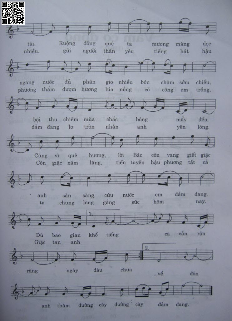 Page 2 of Sheet music PDF Đường cày đảm đang - An Chung