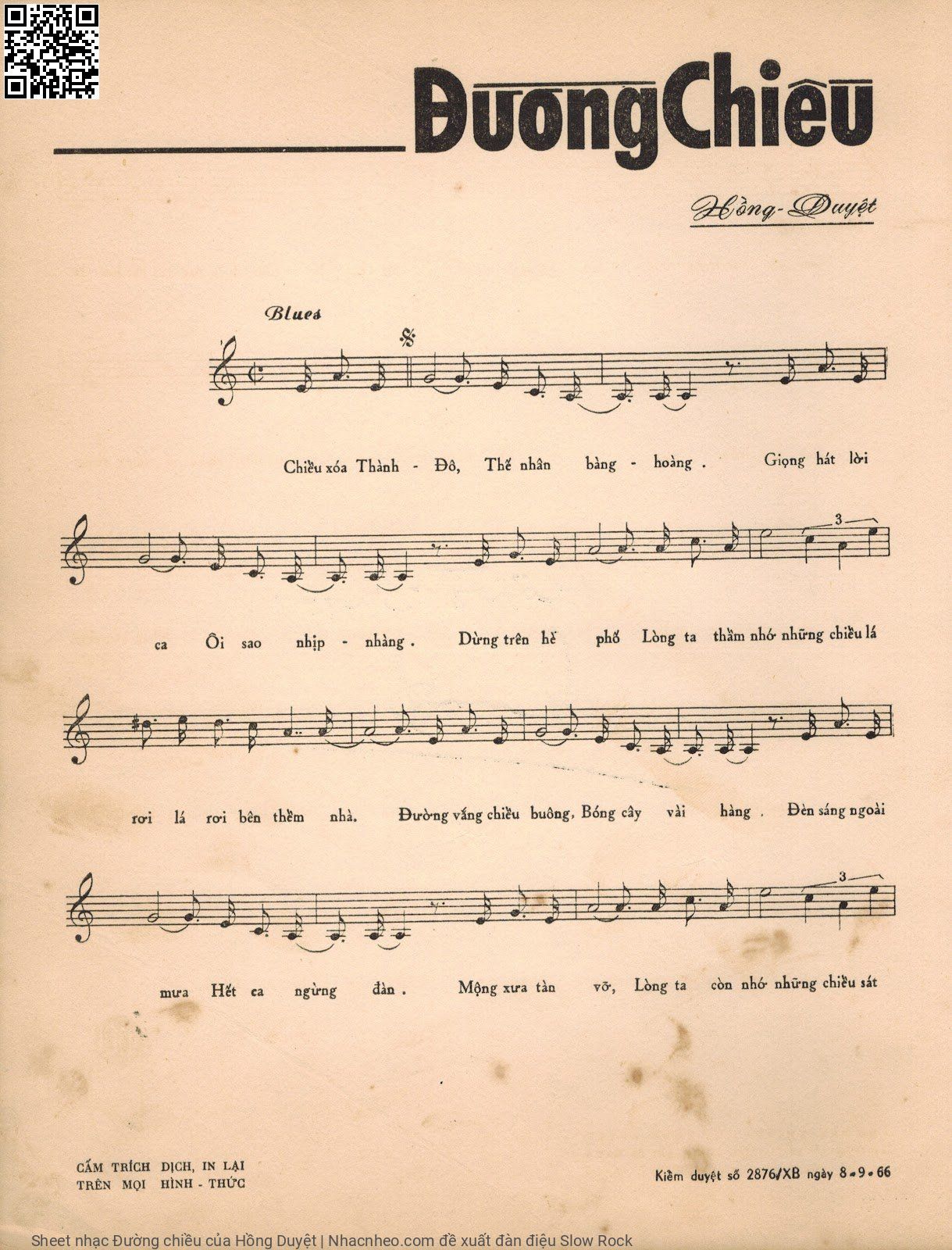 Page 3 of Sheet music PDF Đường chiều - Hồng Duyệt