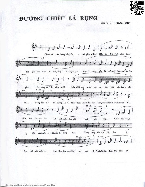 Page 3 of Sheet music PDF Đường chiều lá rụng - Phạm Duy