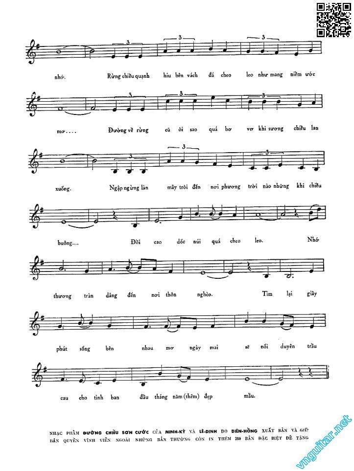 Page 3 of Sheet music PDF Đường chiều sơn cước - Minh Kỳ