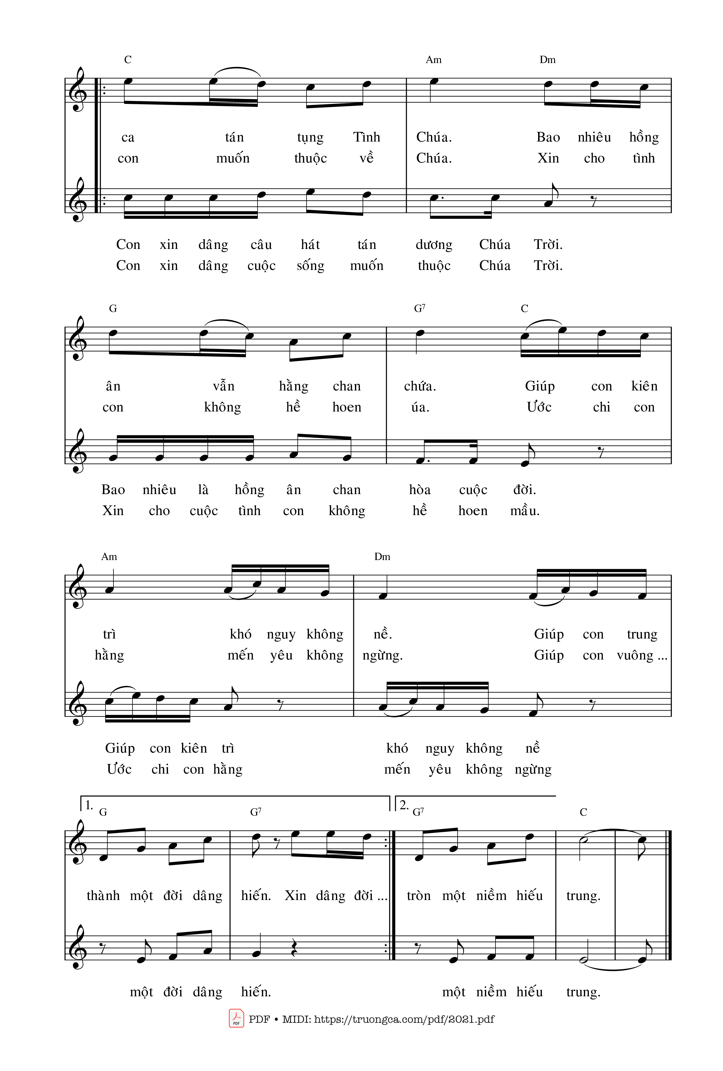 Page 2 of Sheet music PDF Đường con theo Chúa - Lm. Ân Đức
