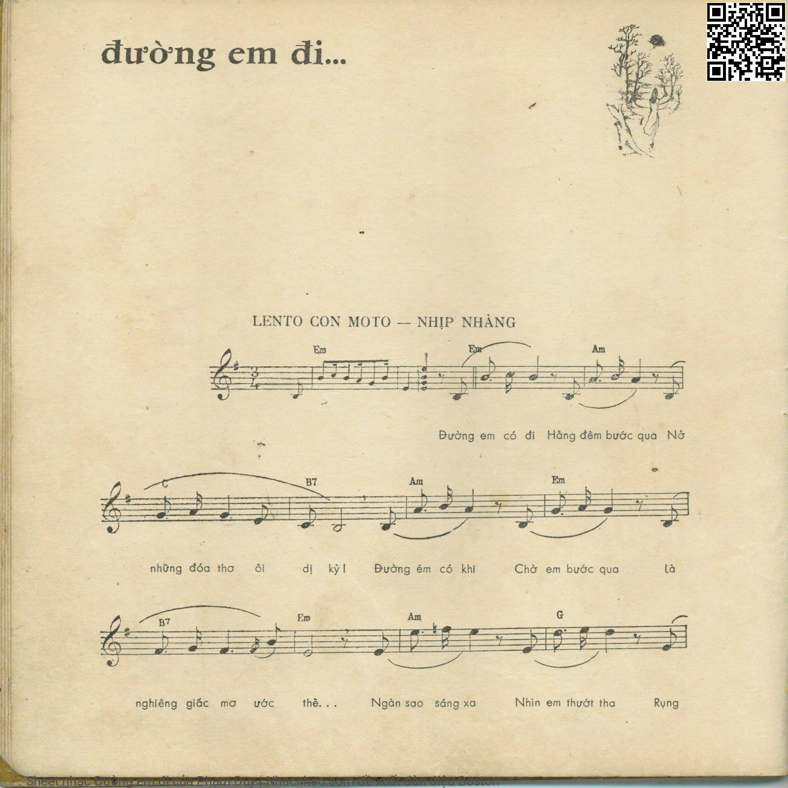 Page 1 of Sheet music PDF Đường em đi - Phạm Duy