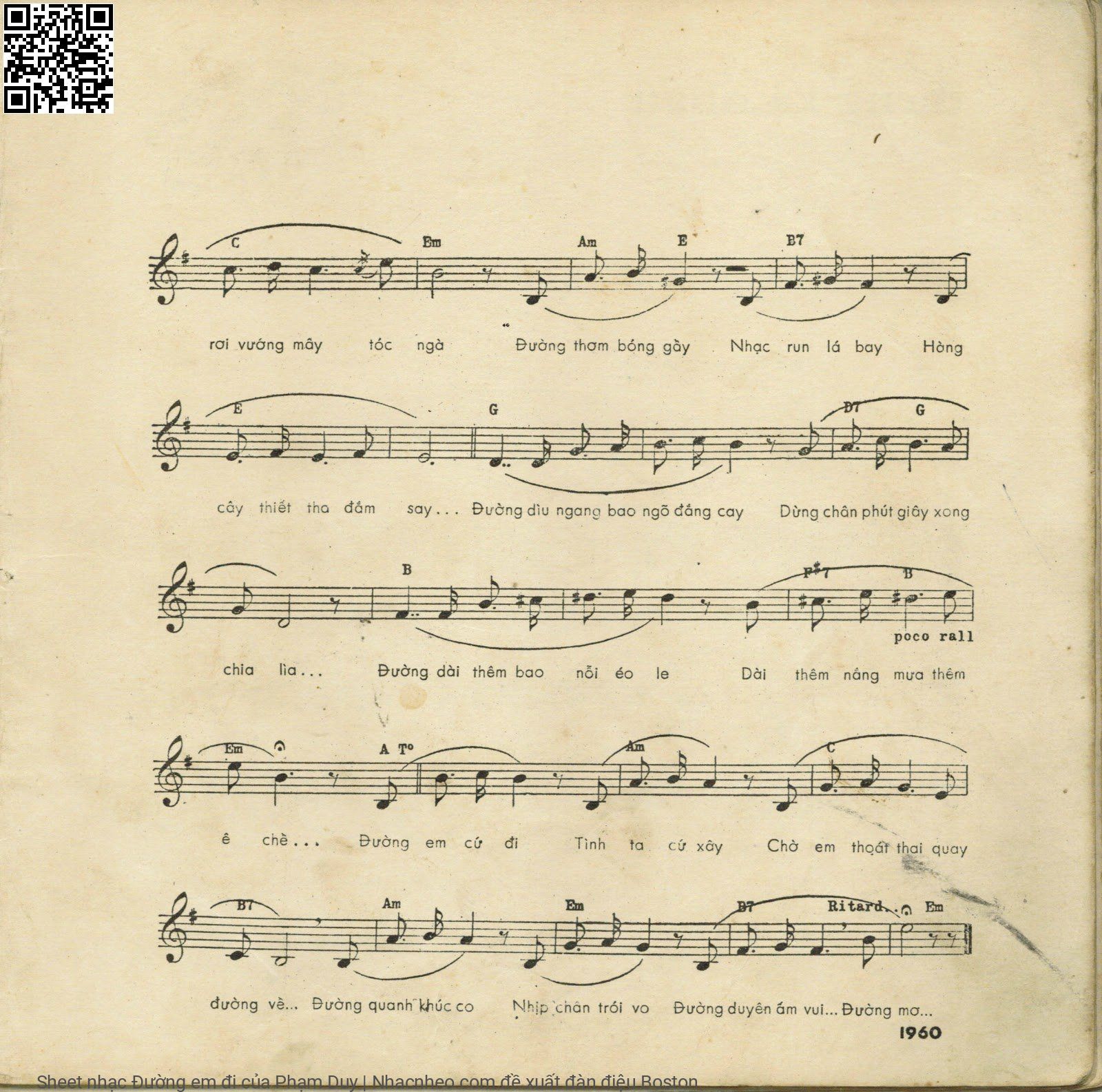 Page 2 of Sheet music PDF Đường em đi - Phạm Duy