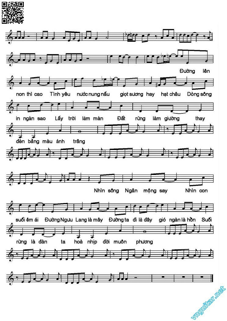 Page 2 of Sheet music PDF Đường lên non - Xuân Tiên