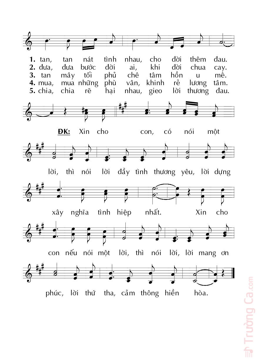 Page 2 of Sheet music PDF Một Lời Nói - Huy Hoàng