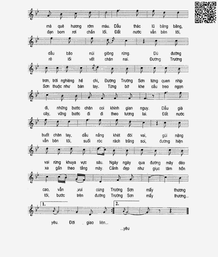 Page 2 of Sheet music PDF Đường tôi đi dài theo đất nước - Vũ Trọng Hối