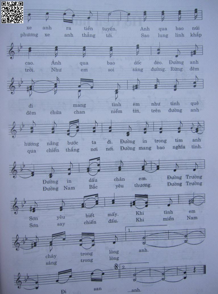 Page 2 of Sheet music PDF Đường Trường Sơn xe anh qua - Văn Dũng