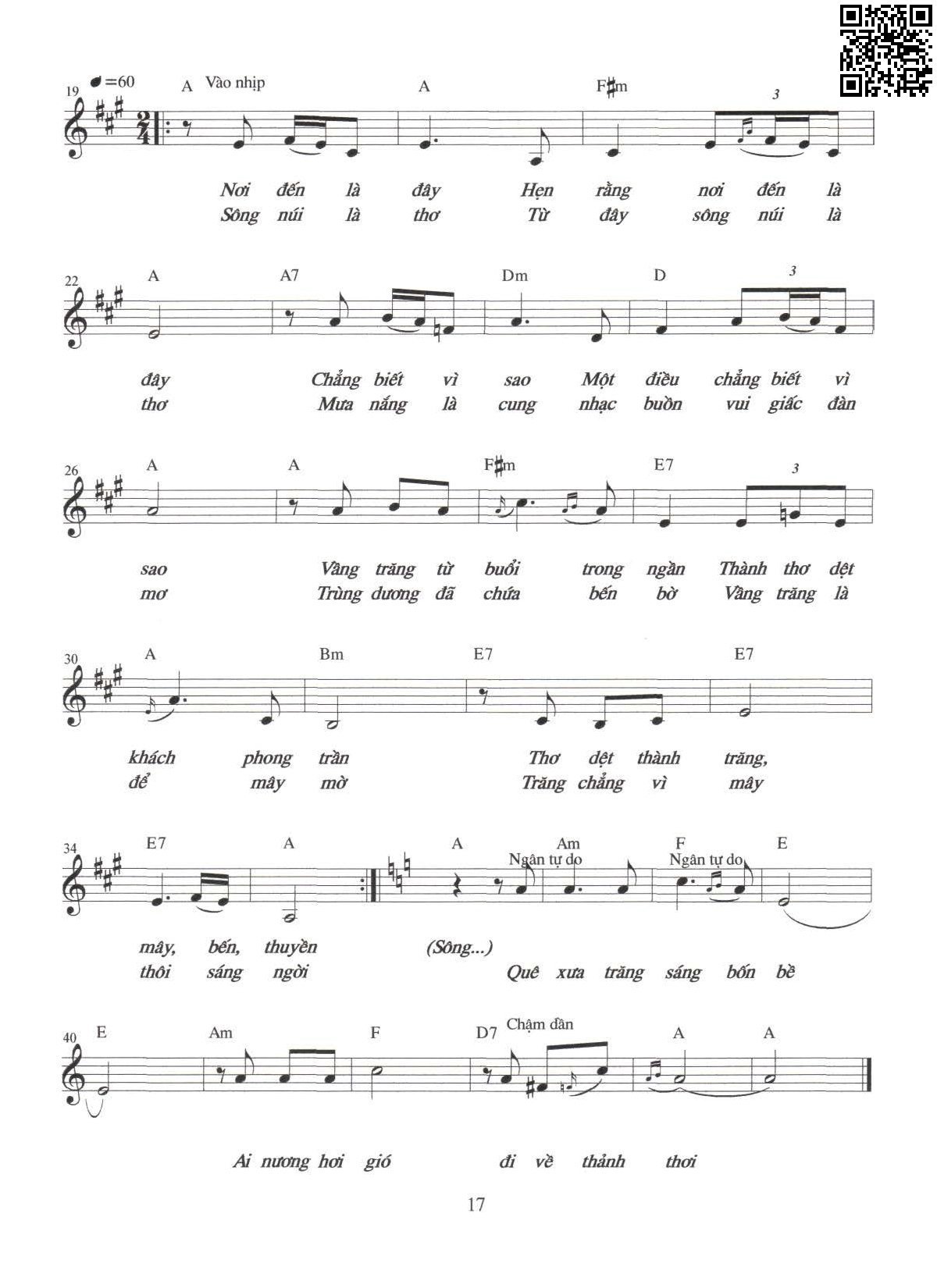 Page 2 of Sheet music PDF Đường về - Nguyễn Trương Hà Phương