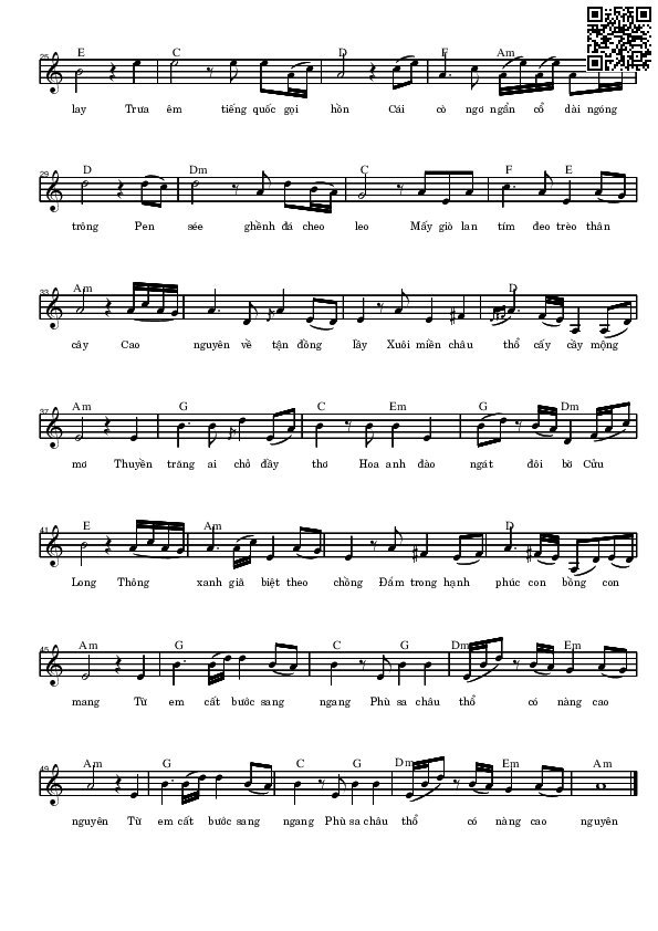 Page 2 of Sheet music PDF Đường về châu thổ - Võ Tá Hân