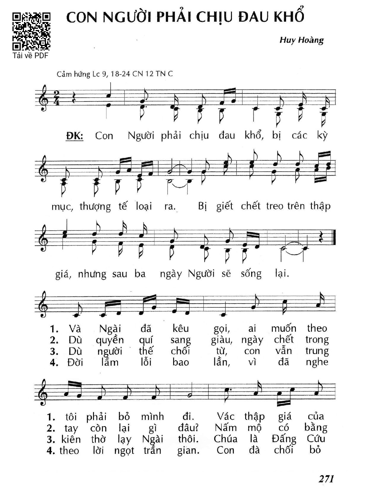 Sheet PDF of Con Người Đã Chịu Đau Khổ