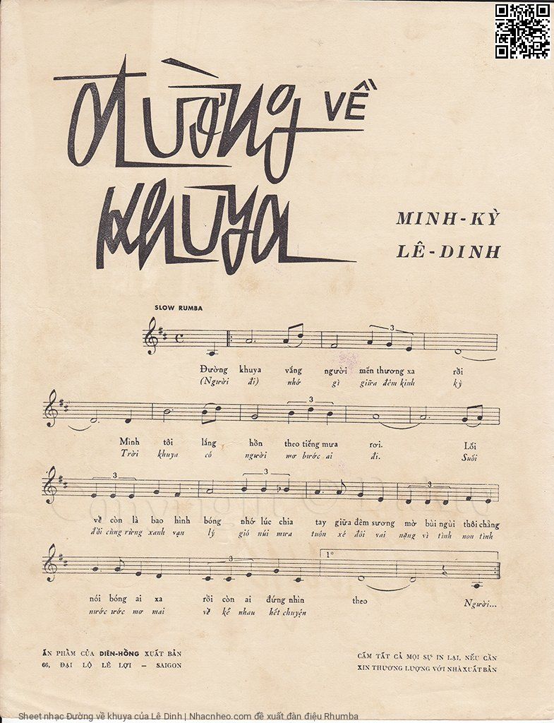 Page 2 of Sheet music PDF Đường về khuya - Lê Dinh