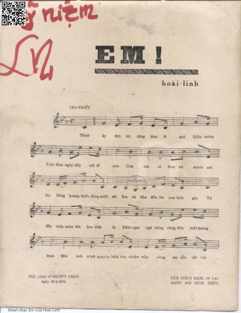 Page 2 of Sheet music PDF Em - Hoài Linh