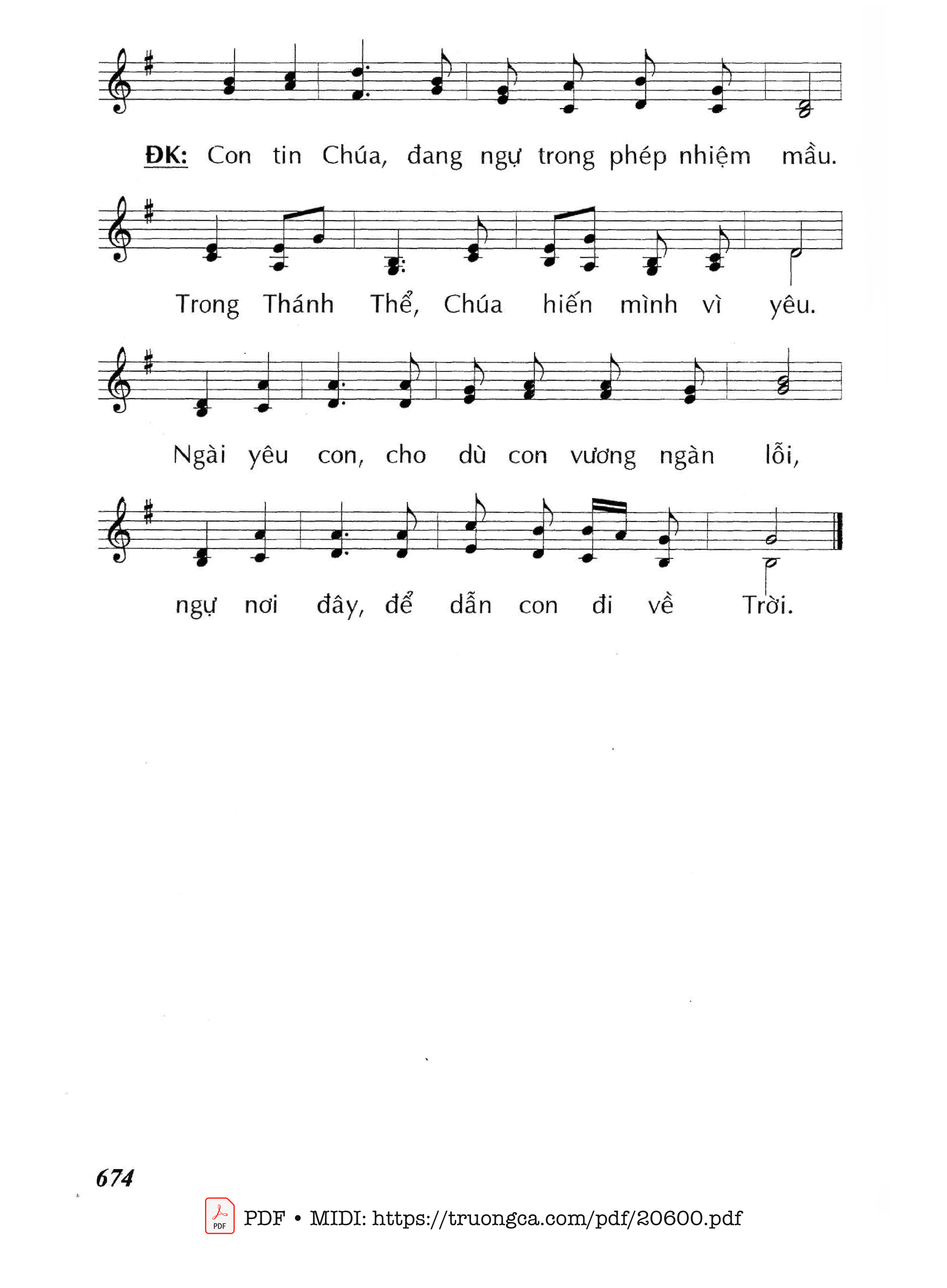 Dù mắt con không thấy nhưng con tin Chúa ngự nơi đây, Trang 2