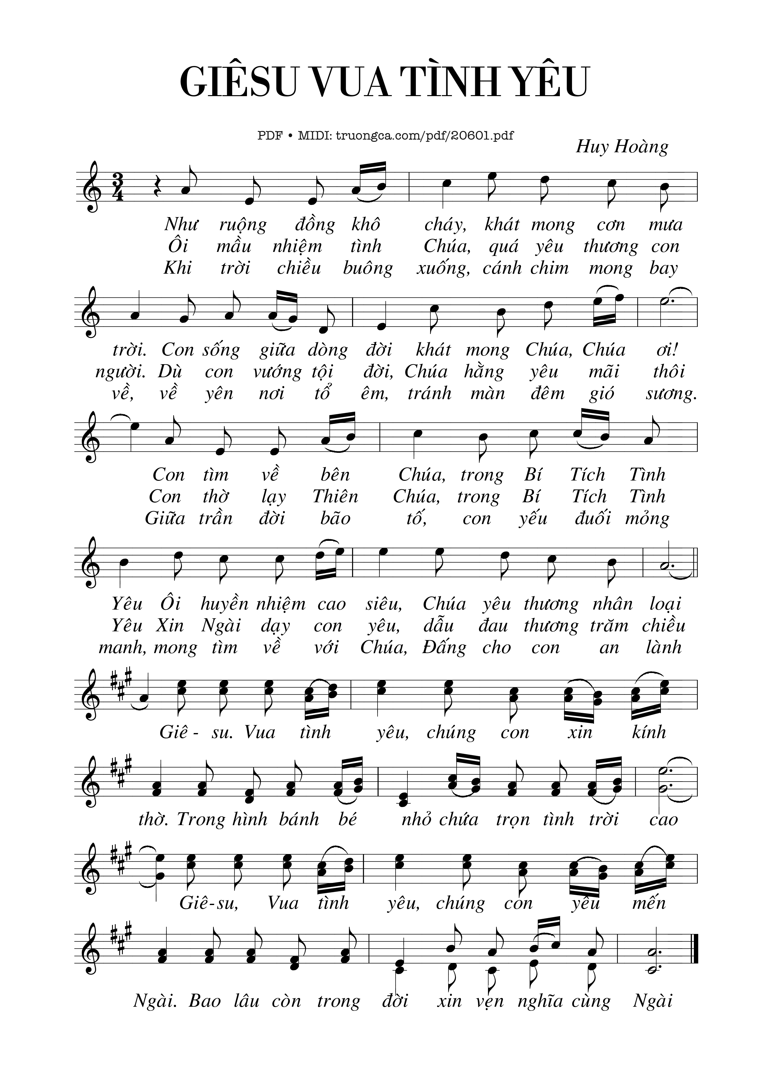 Sheet PDF of Giêsu Vua tình yêu