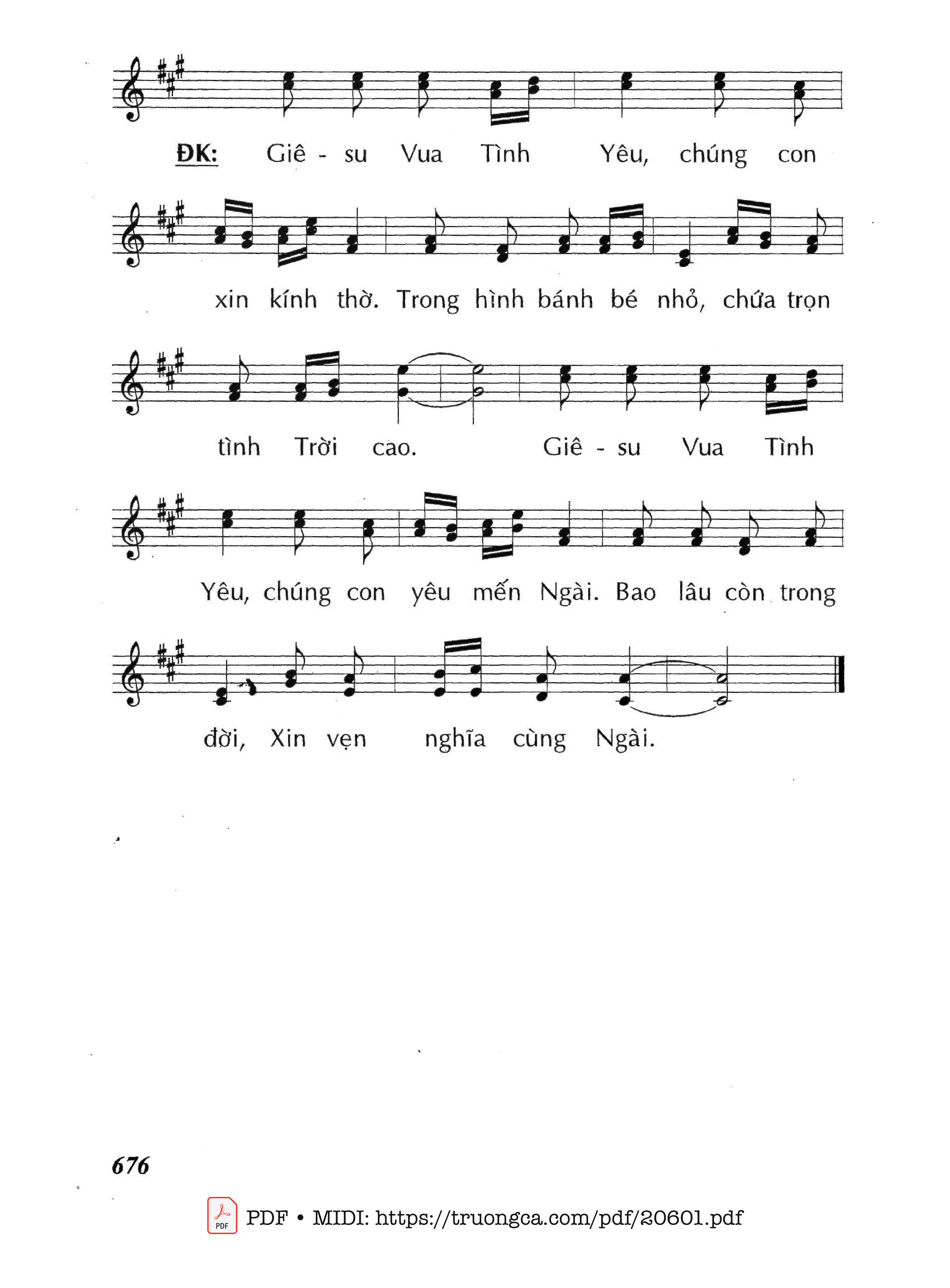 Page 2 of Sheet music PDF Giêsu Vua tình yêu - Huy Hoàng