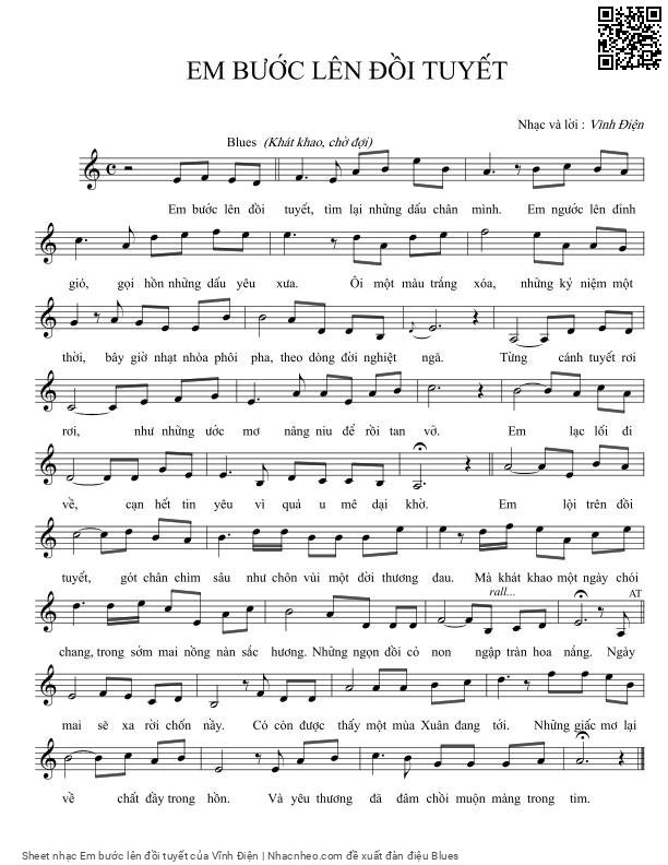 Sheet PDF of Em bước lên đồi tuyết