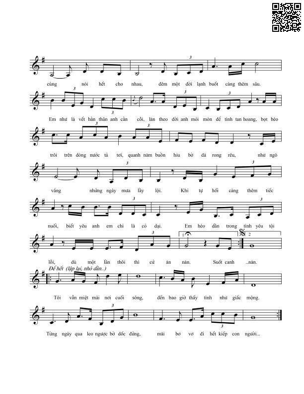 Page 2 of Sheet music PDF Em chỉ là cỏ dại - Vĩnh Điện