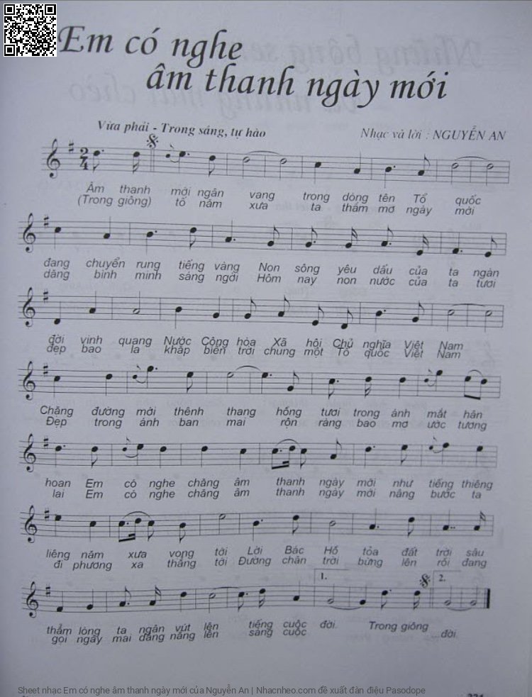 Sheet PDF of Em có nghe âm thanh ngày mới