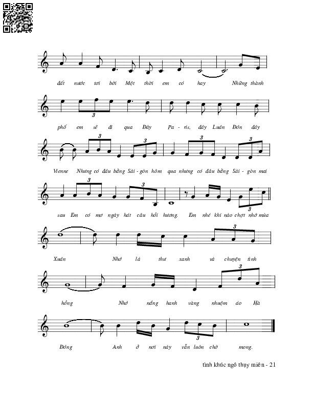Page 2 of Sheet music PDF Em còn nhớ mùa xuân - Ngô Thụy Miên