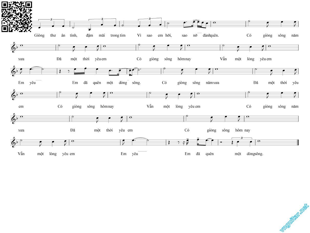 Page 2 of Sheet music PDF Em đã quên một dòng sông - Trúc Hồ