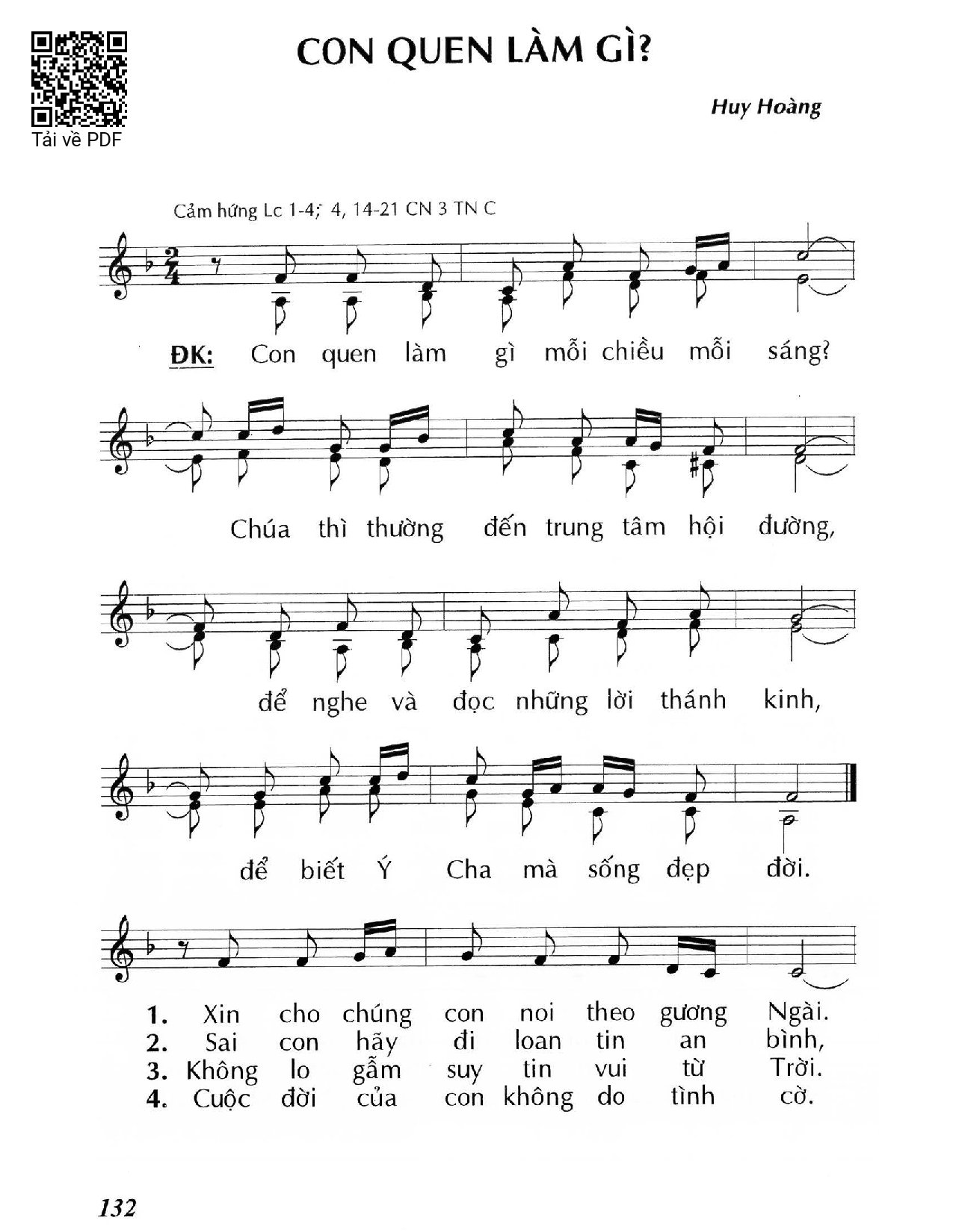 Sheet PDF of Con quen làm gì? (Lc. 1)