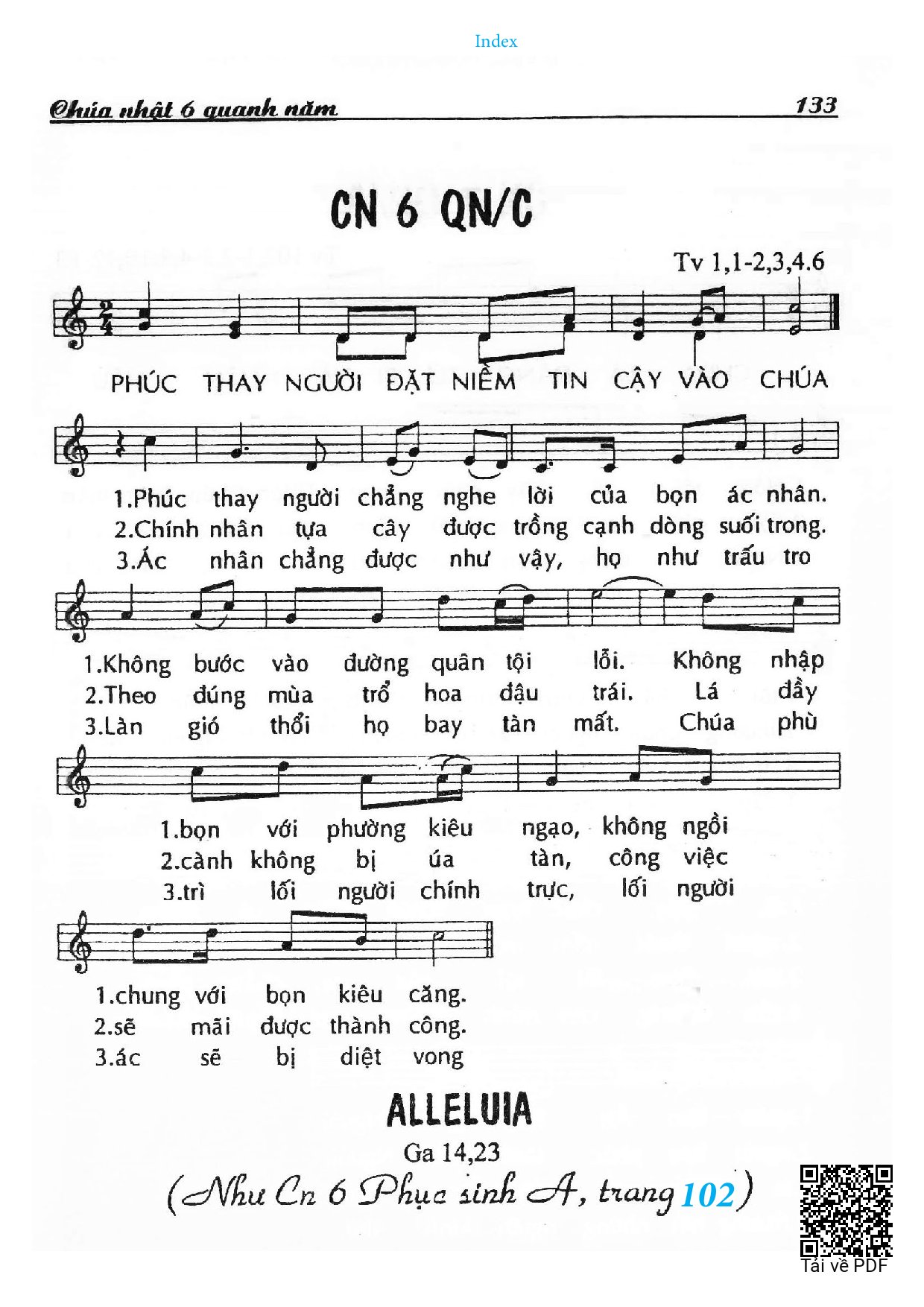 Page 1 of Sheet music PDF Chúa Nhật 6C Thường Niên (Thánh Vịnh 1) - Huy Hoàng