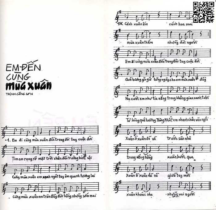Page 2 of Sheet music PDF Em đến cùng mùa xuân - Trịnh Công Sơn