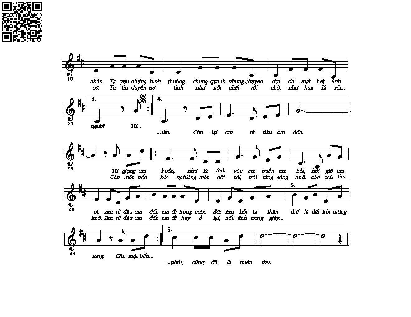 Page 2 of Sheet music PDF Em đến giữa đời - Châu Đình An