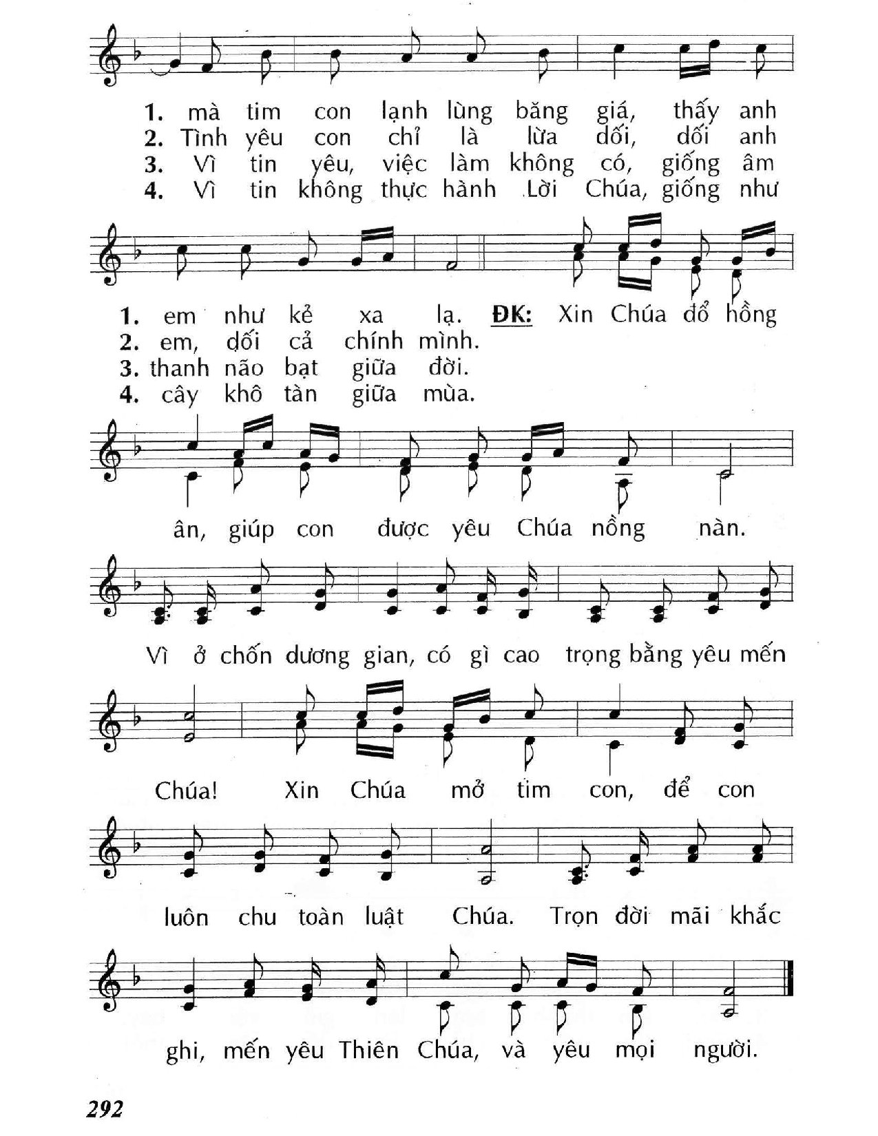 Page 2 of Sheet music PDF Xin Chúa ban tràn ơn (Lc. 10) - Huy Hoàng