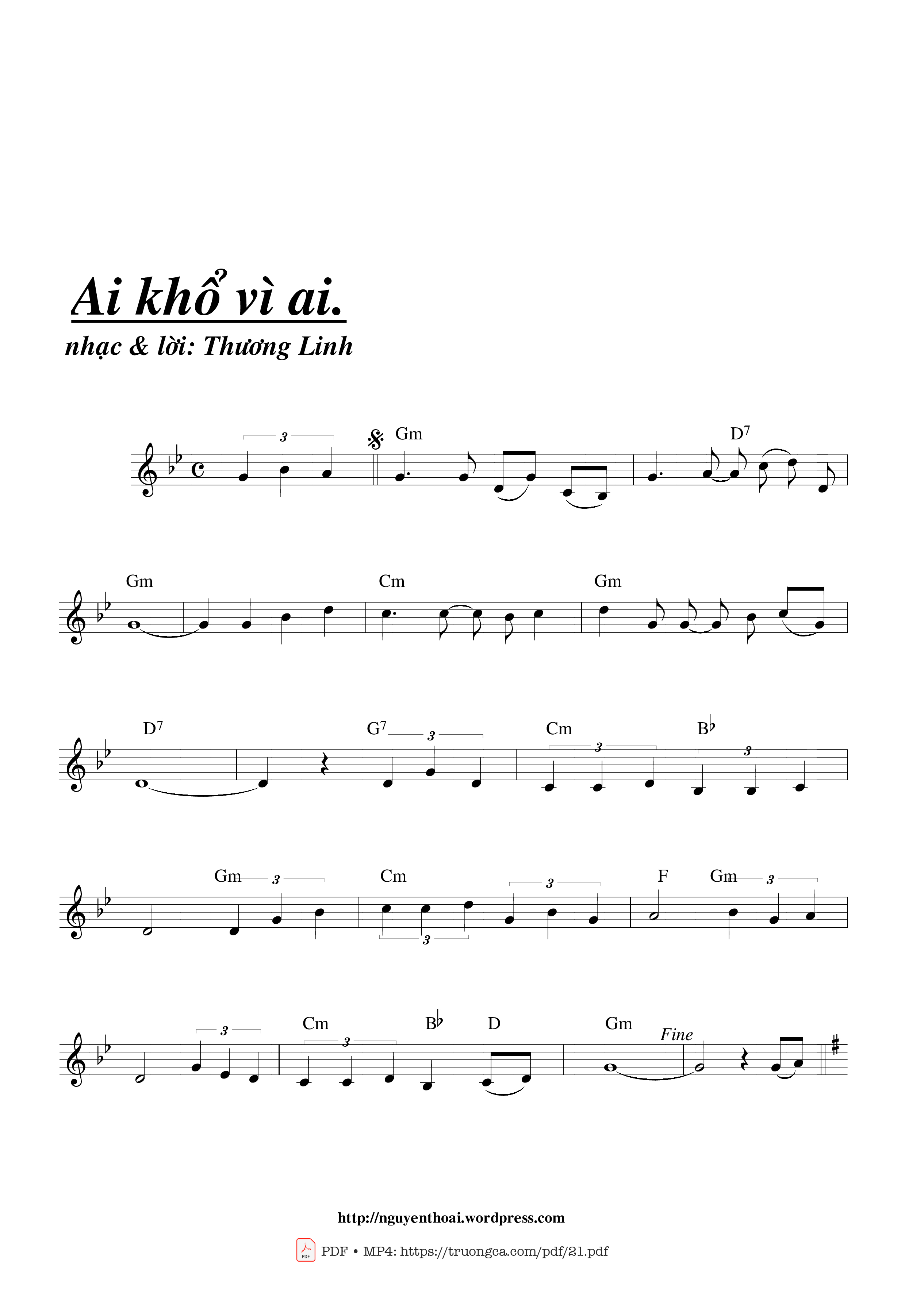 Page 5 of Sheet music PDF Ai khổ vì ai - Thương Linh
