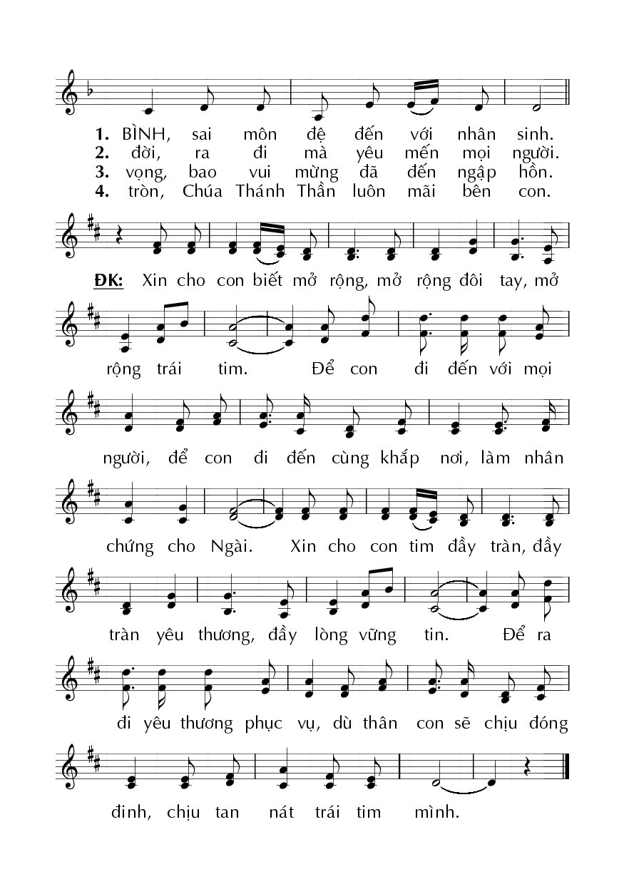 Page 2 of Sheet music PDF Sợ hãi an bình - Huy Hoàng