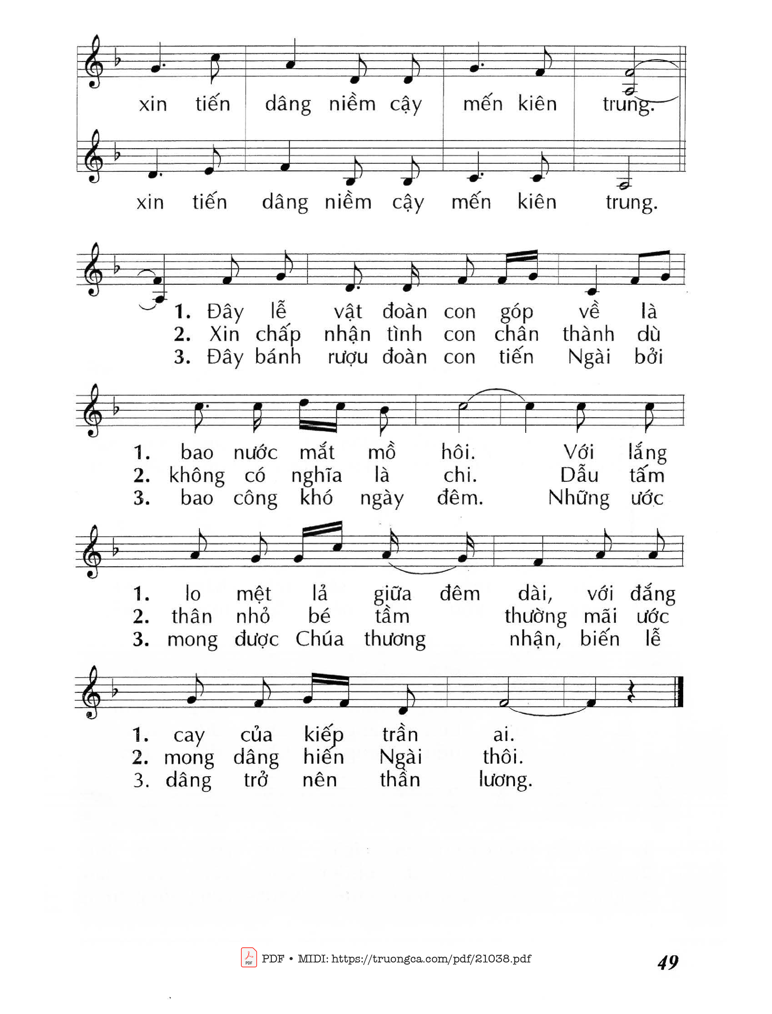Page 2 of Sheet music PDF Của lễ dâng Ngài - Huy Hoàng