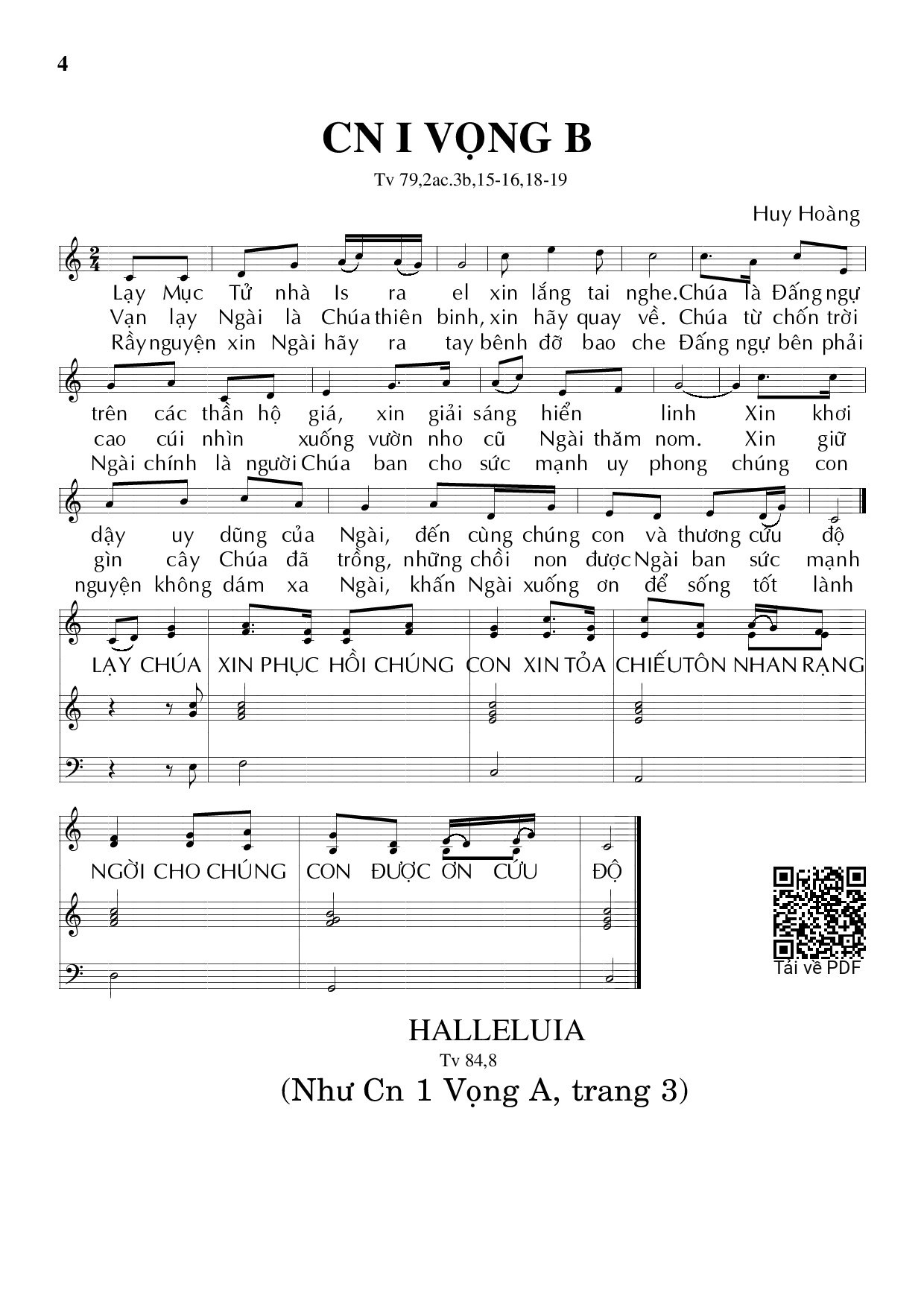 Page 1 of Sheet music PDF Chúa nhật 1B Mùa Vọng  - Huy Hoàng