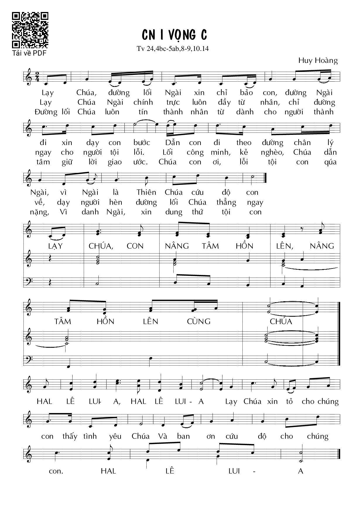 Page 1 of Sheet music PDF Chúa nhật 1C Mùa Vọng  - Huy Hoàng