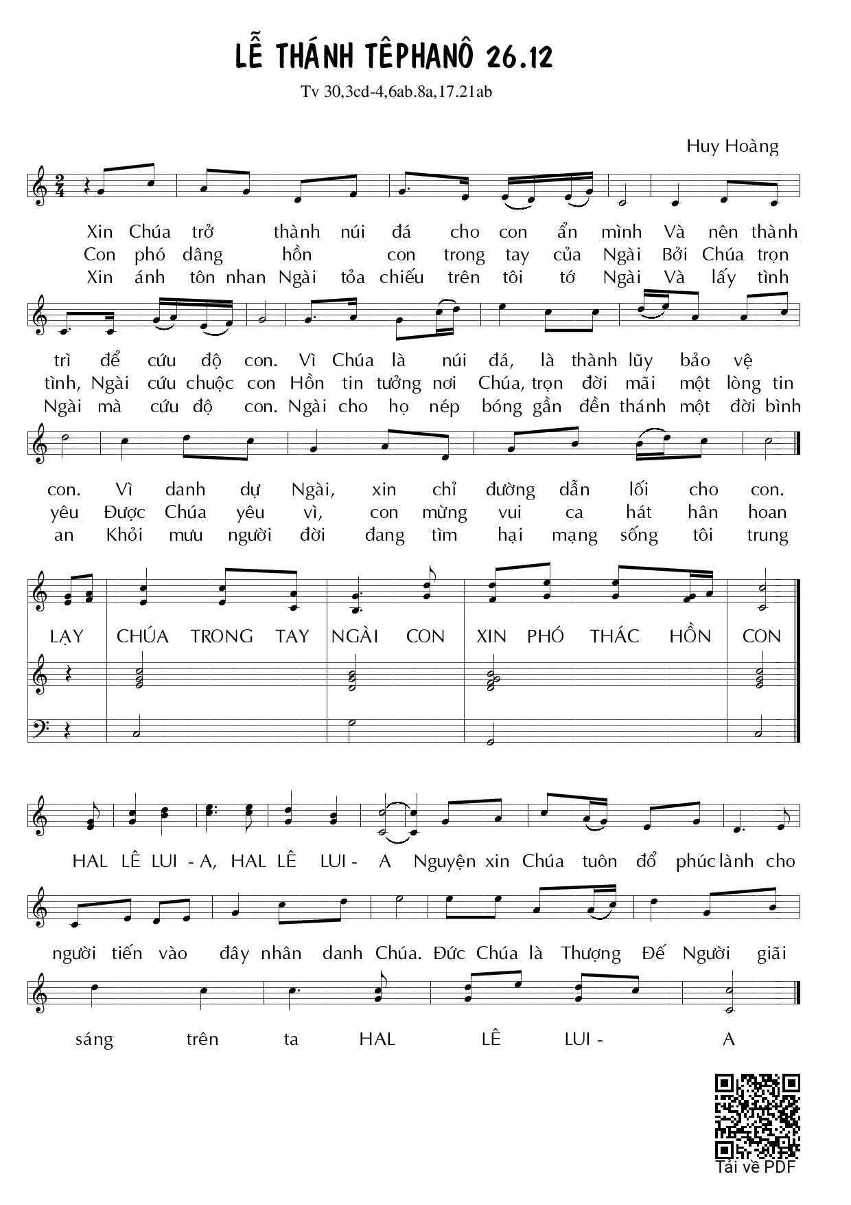 Page 1 of Sheet music PDF Đáp ca Lễ Thánh Stêphanô - Huy Hoàng