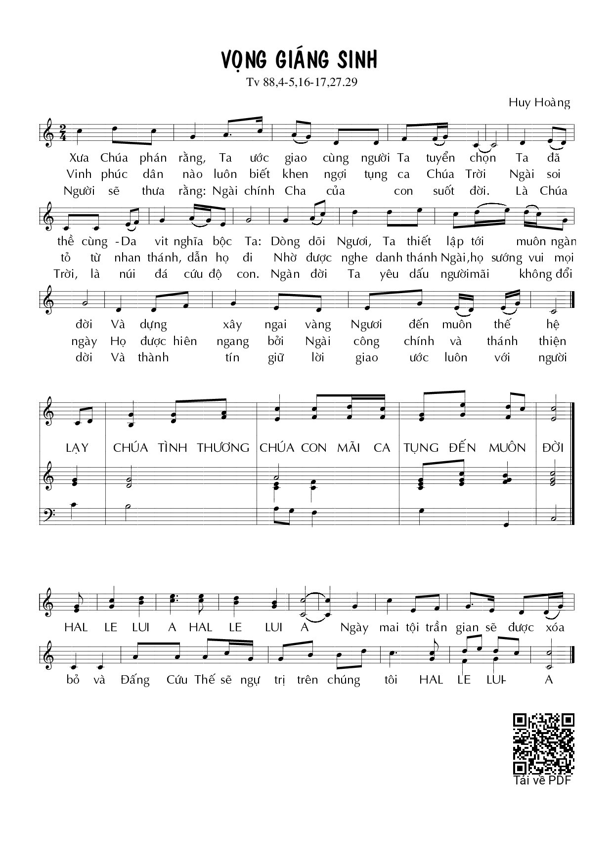 Sheet PDF of Đáp ca lễ Vọng Giáng Sinh