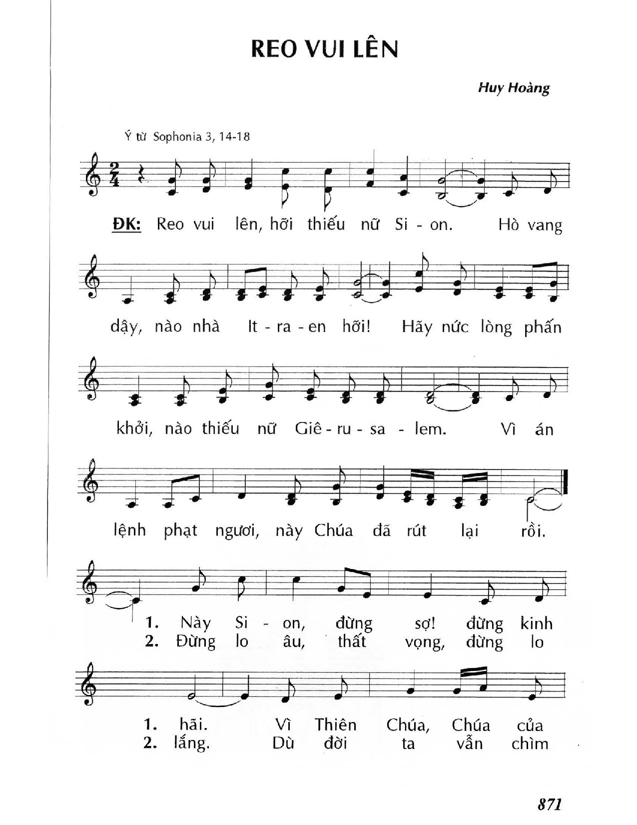 Page 1 of Sheet music PDF Reo vui lên - Huy Hoàng