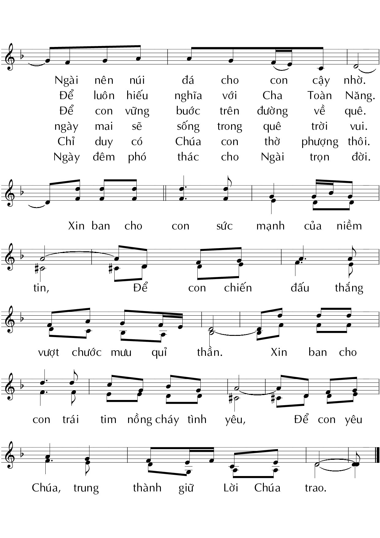 Page 2 of Sheet music PDF Chúa chịu cám dỗ - Huy Hoàng