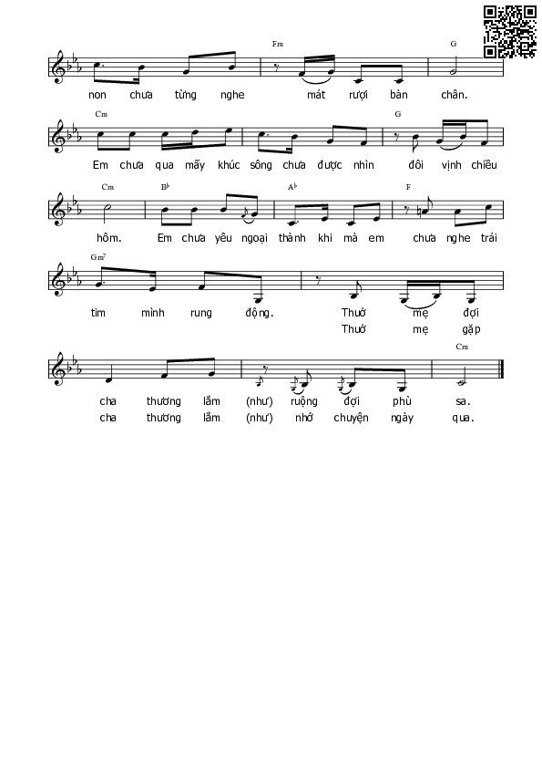 Page 2 of Sheet music PDF Em đi trên cỏ non - Bắc Sơn