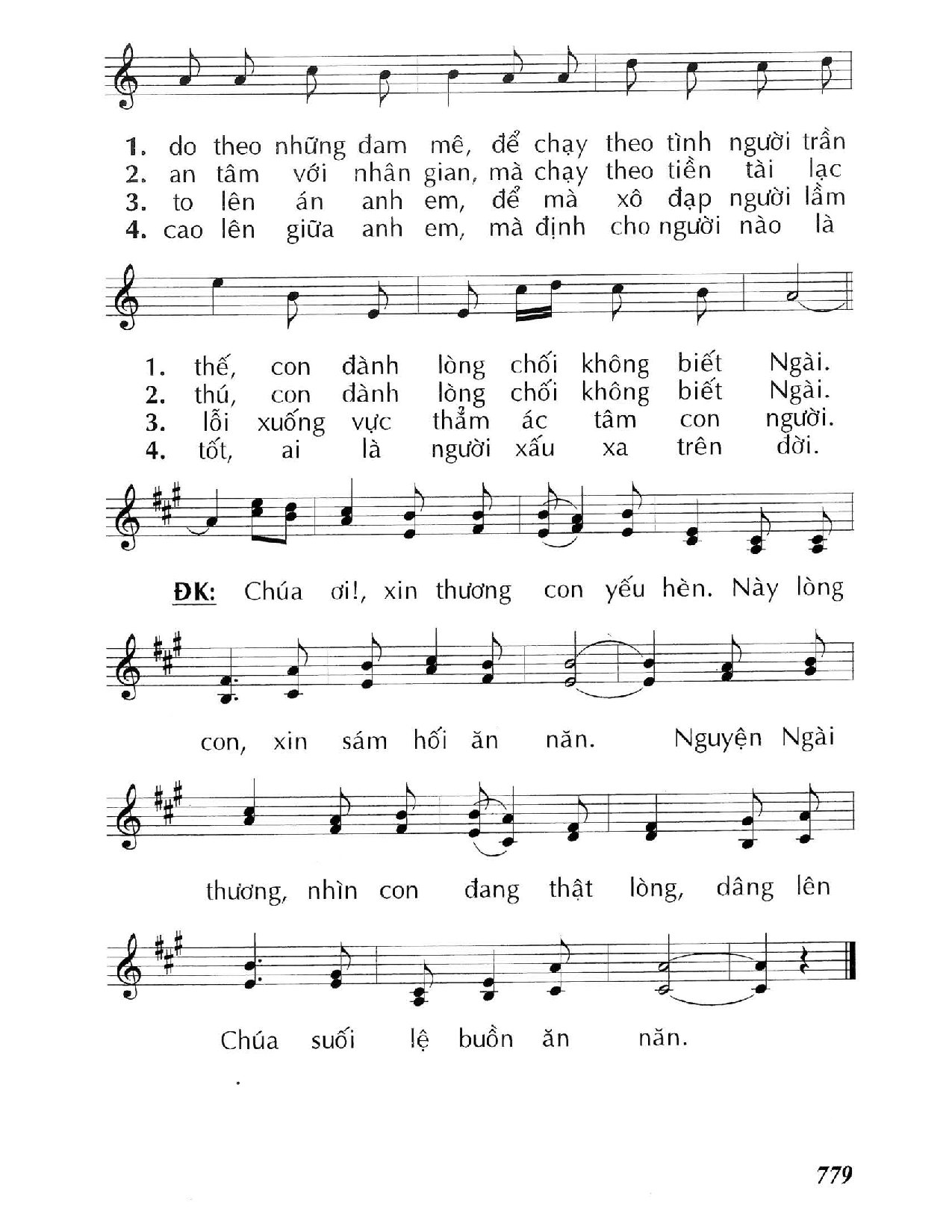 Page 2 of Sheet music PDF Con đã chối Chúa - Huy Hoàng