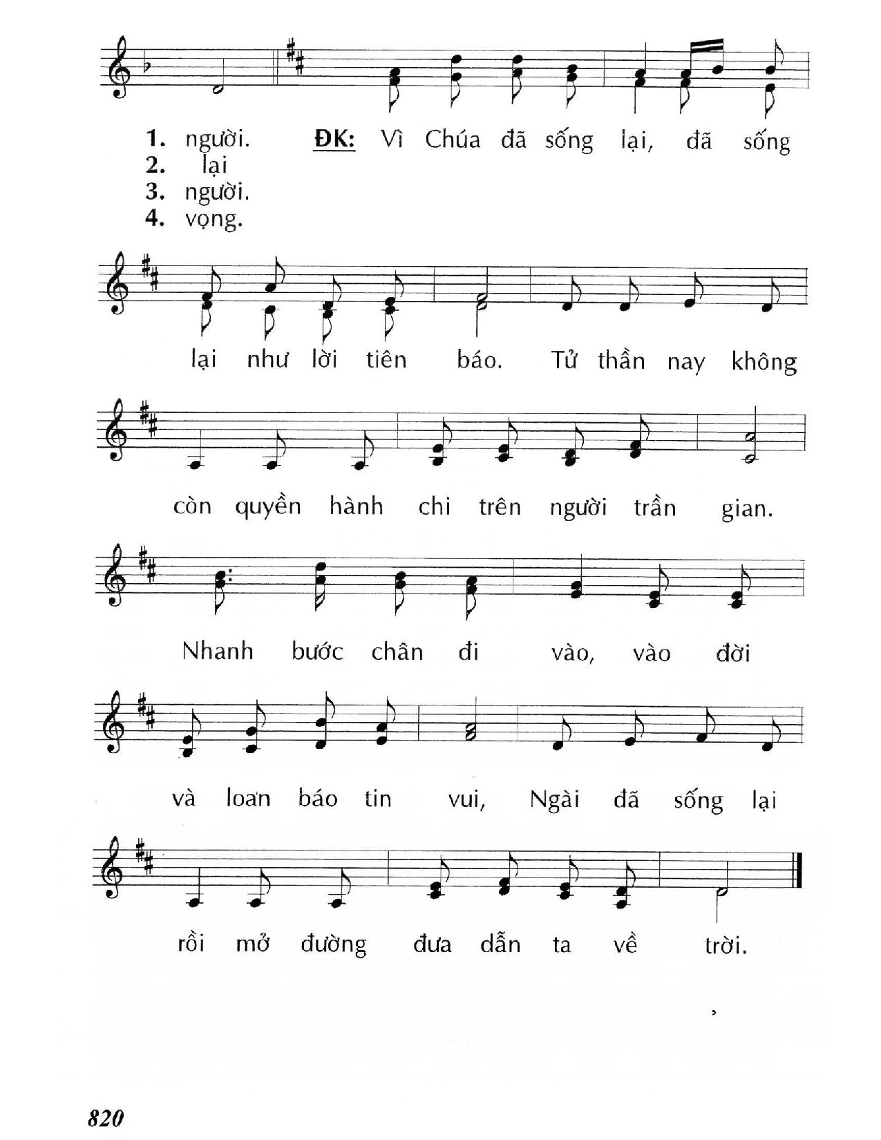 Page 2 of Sheet music PDF Ngài đã sống lại - Huy Hoàng