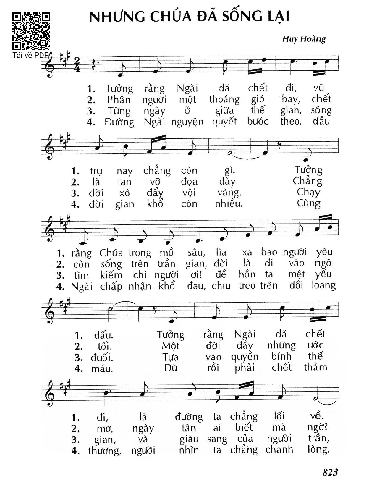 Sheet PDF of Nhưng Chúa đã sống lại